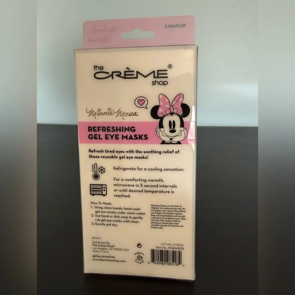The Crème Shop x Disney Minnie Mouse: Gel Eye Masks, Cool or Warm, NEW